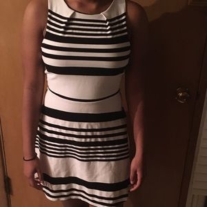 White and black junior dress